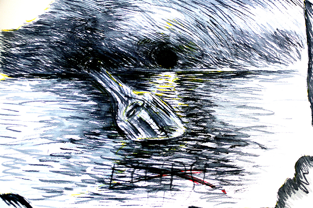 Eclipse, watercolor on Arches