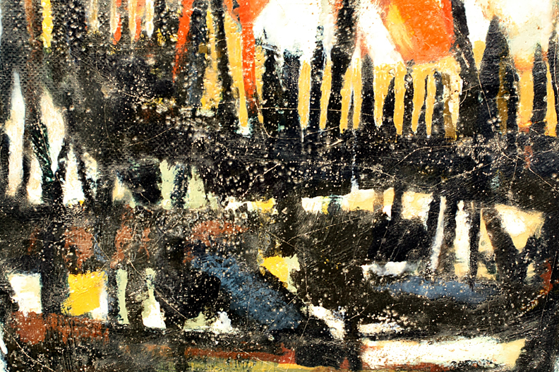 Title Encaustic Village Date Undated c. 1950s Dimensions 39 x 29.5 Signature “Camblin” Gallery Location Available for viewing State Original encaustic on masonite Rights © The Camblin Gallery