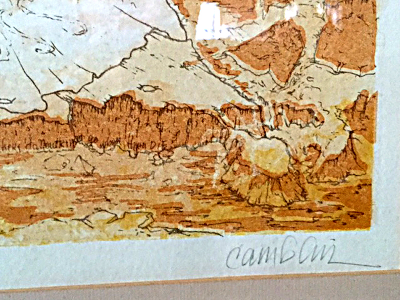Title Fire Date 1974 Dimensions 30 x 22 in. Signature Signed "camblin" Gallery Location Available for viewing State Stone lithograph, chop, trial proof