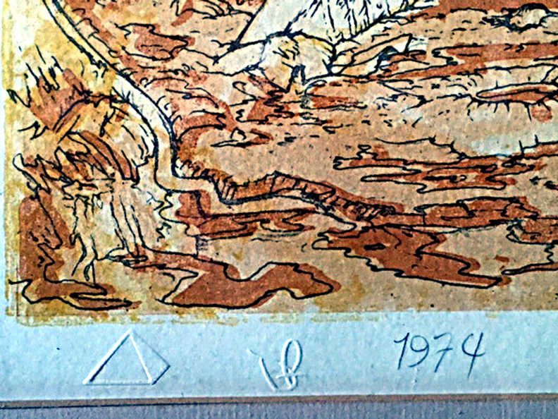 Title Fire Date 1974 Dimensions 30 x 22 in. Signature Signed "camblin" Gallery Location Available for viewing State Stone lithograph, chop, trial proof
