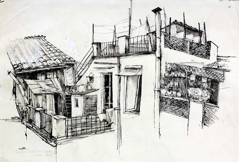 Title Studio Torre Date 1957 Dimensions 23 x 16 in. Signature “Camblin” Gallery Location Available for viewing State Original pen and ink Rights © The Camblin Gallery